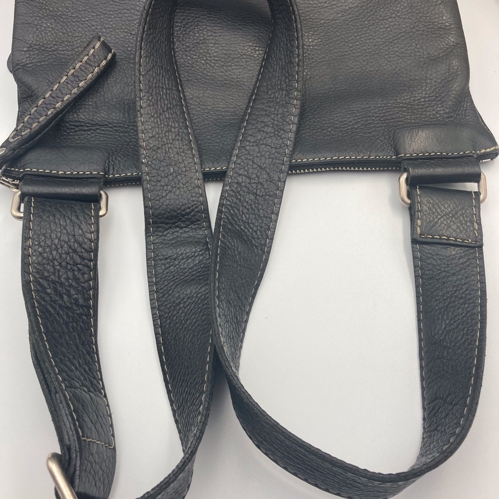 ROOTS ‘VILLAGER’Black Pebbled Leather Everyday Comfortable Crossbody Bag Vintage - Picture 15 of 16